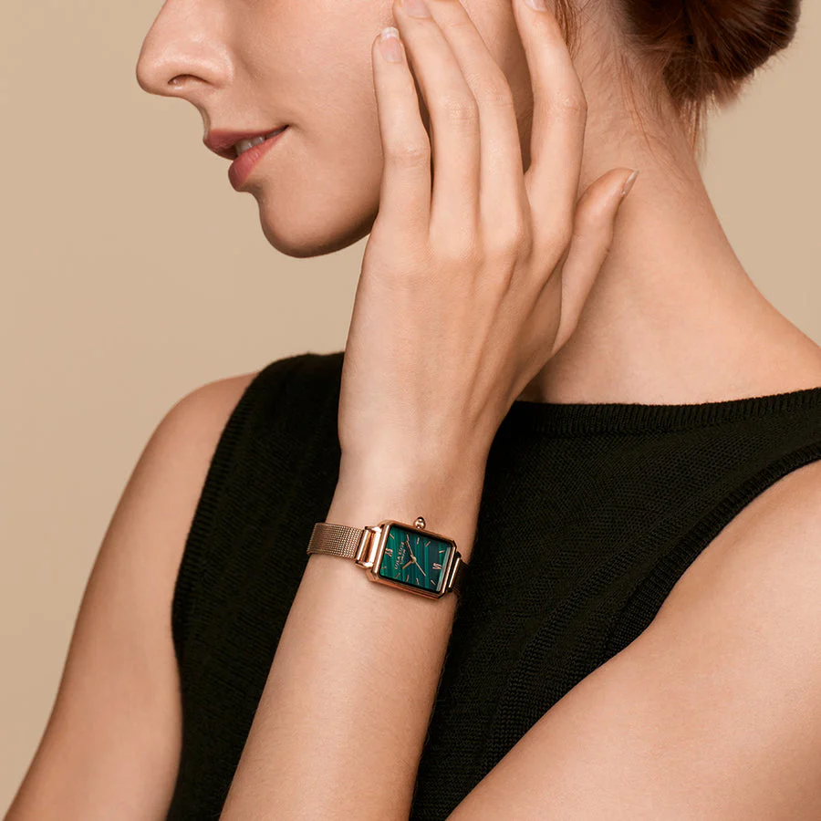 Malachite Textured Watch with Two Strap Set - Image 3