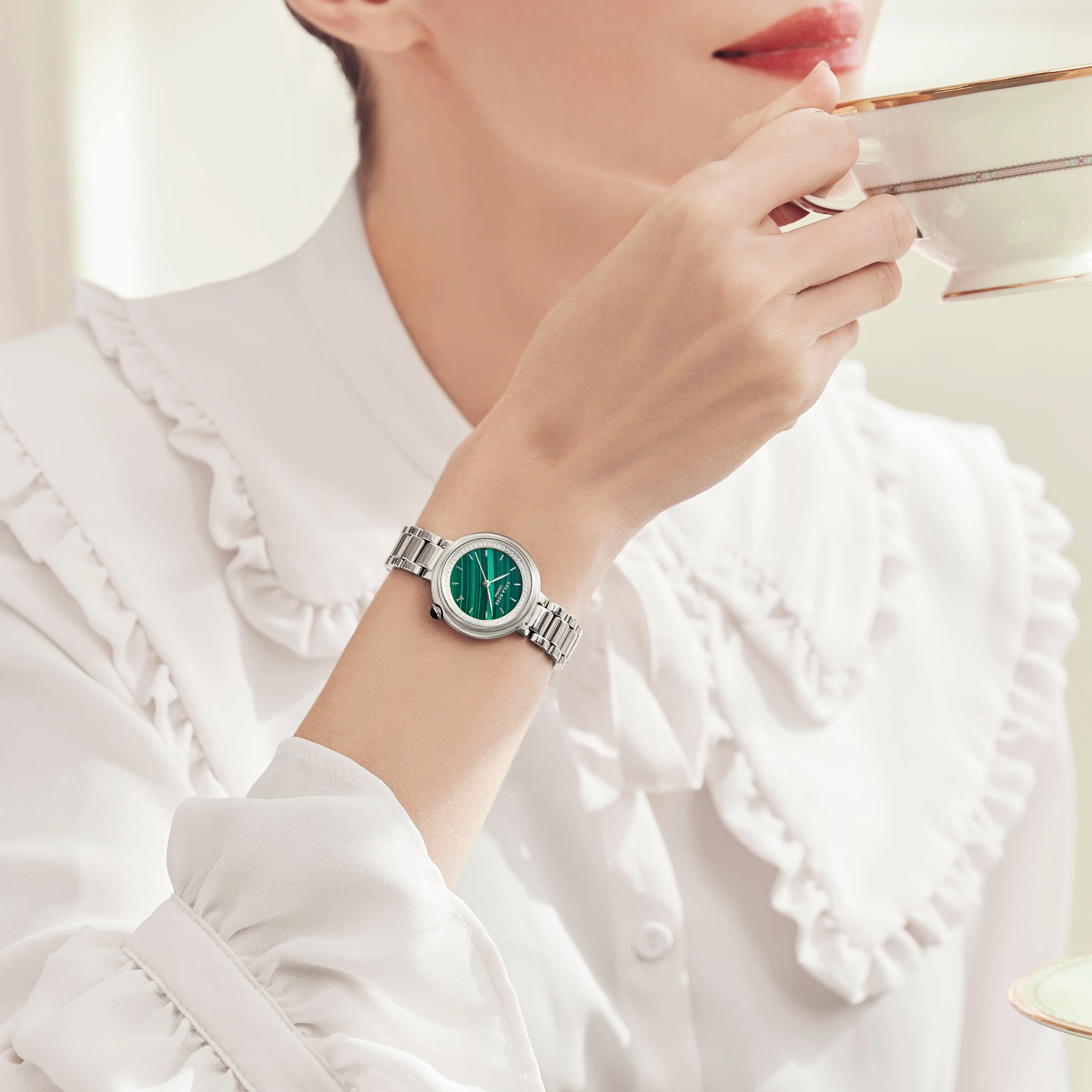 Malachite Watch With Zircon - Image 3