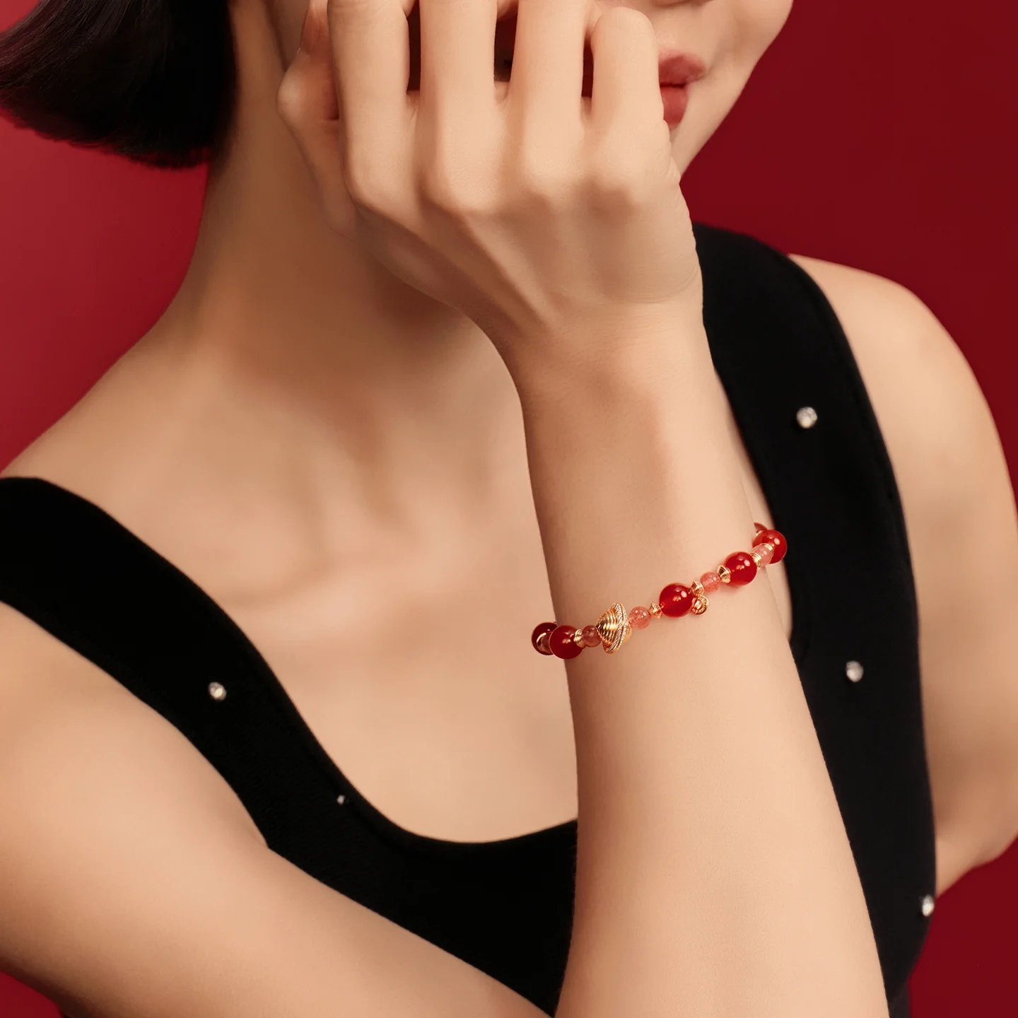 Ms. Lola Red Carnelian Watch with Two Strap Set & Heliocentric Bracelet Gift Set - Image 4